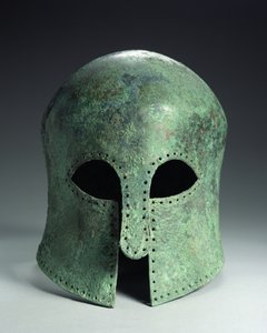 Korintská přilba, konec 7. století př. n. l. (bronz) (viz 241434)
